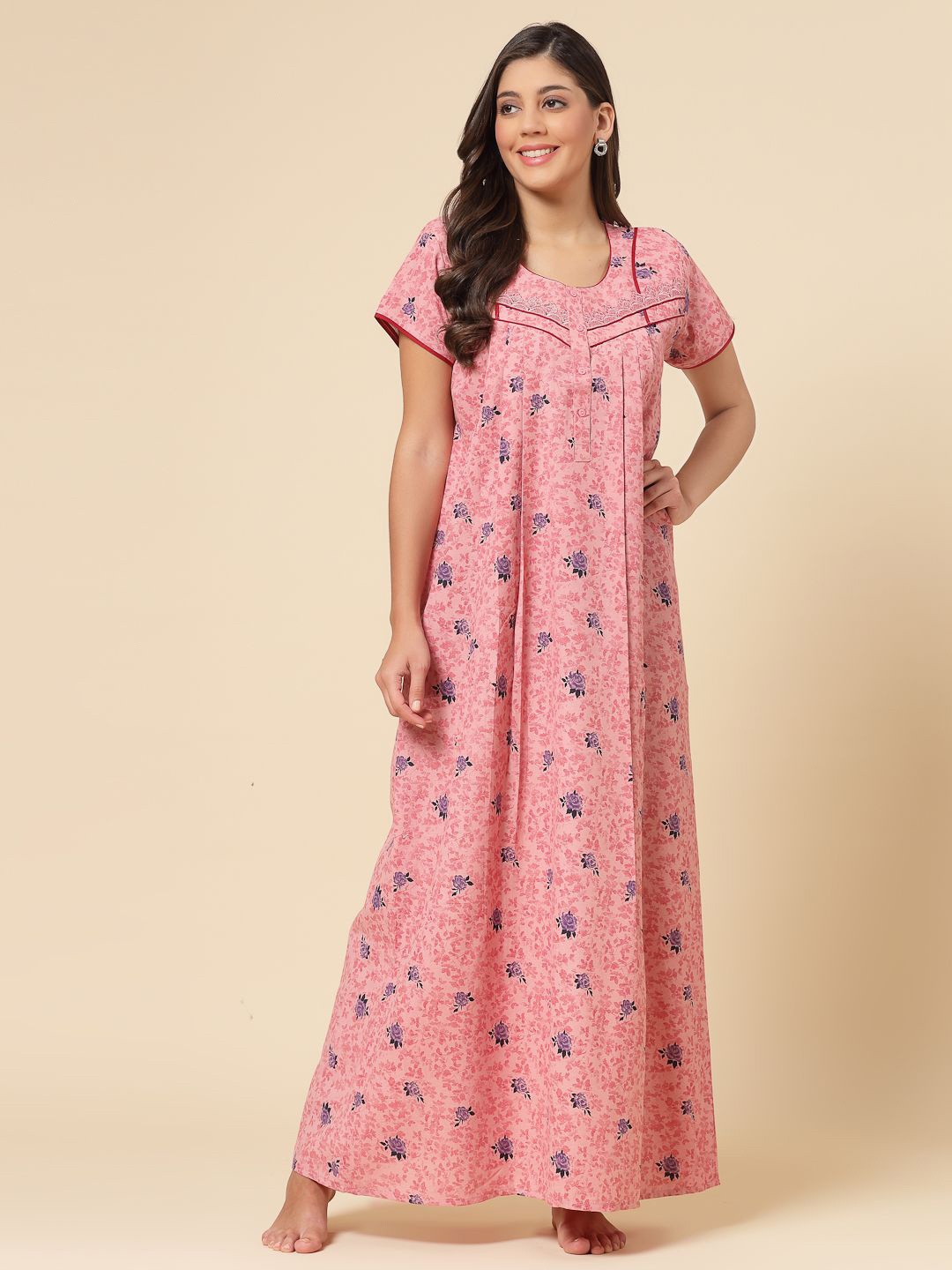 

Sweet Dreams Printed Maxi Nightdress, Pink