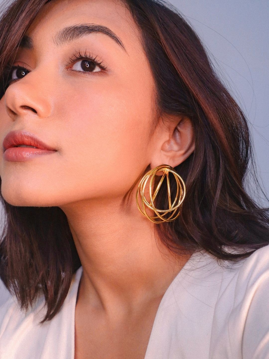 

House of Pehr Gold Plated Double Rings Contemporary Earrings
