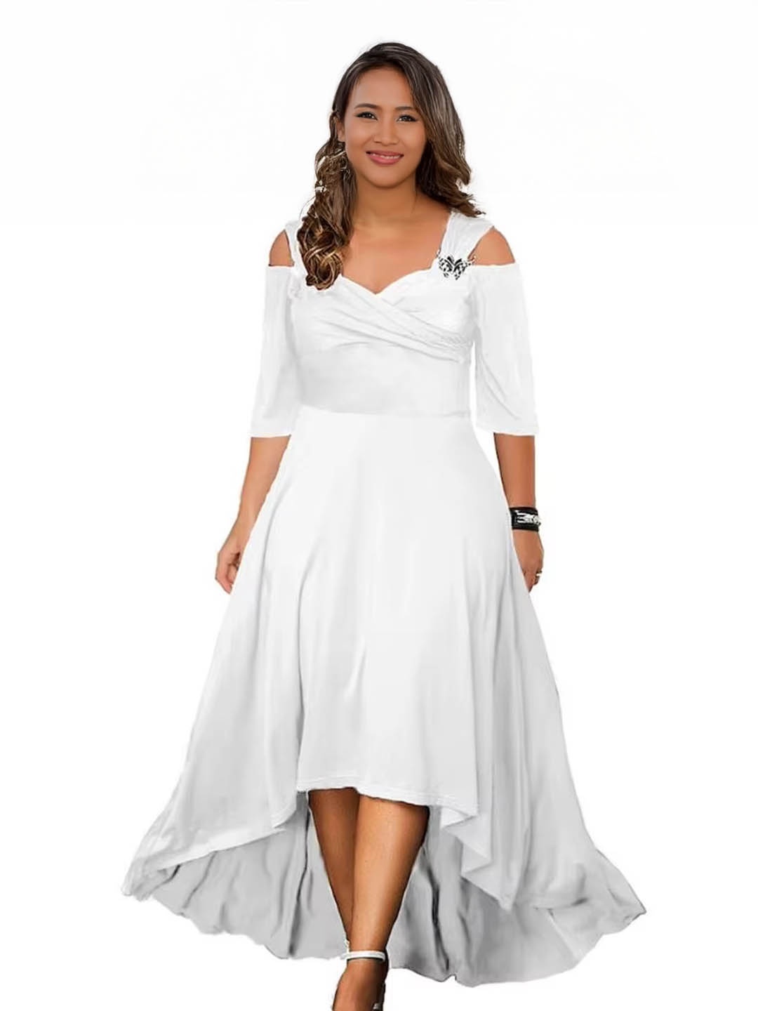 

StyleCast Sweetheart Neck Fit & Flare Midi Dress, White
