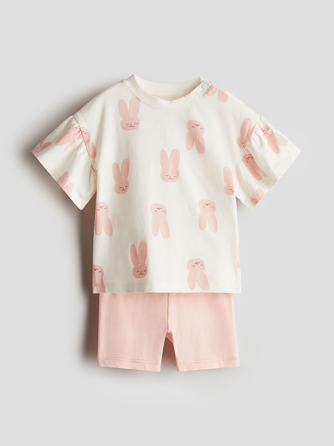 

H&M 2-Piece Top And Cycling Shorts Set, Pink
