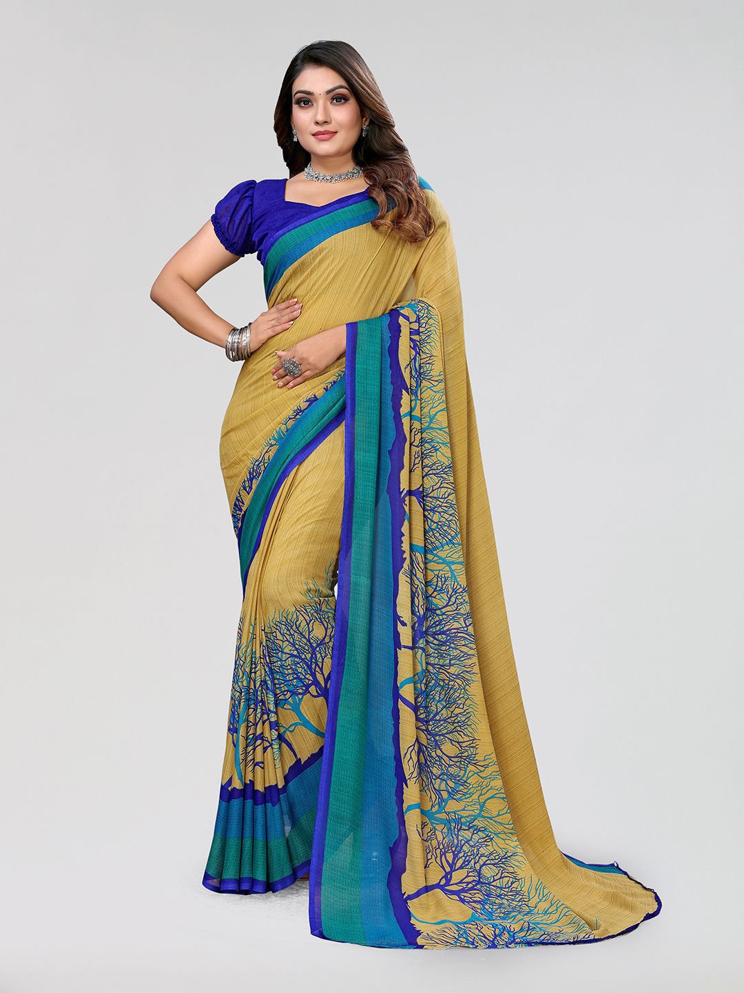 

Moda Rapido Women Ethnic Motifs Printed Saree, Yellow