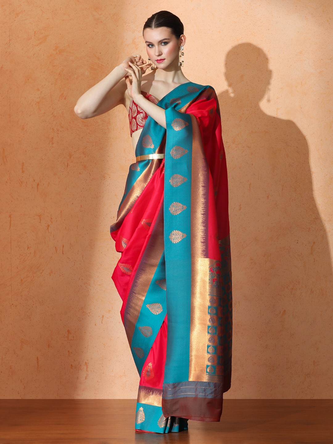 

SARHA Woven Design Banarasi Saree, Red