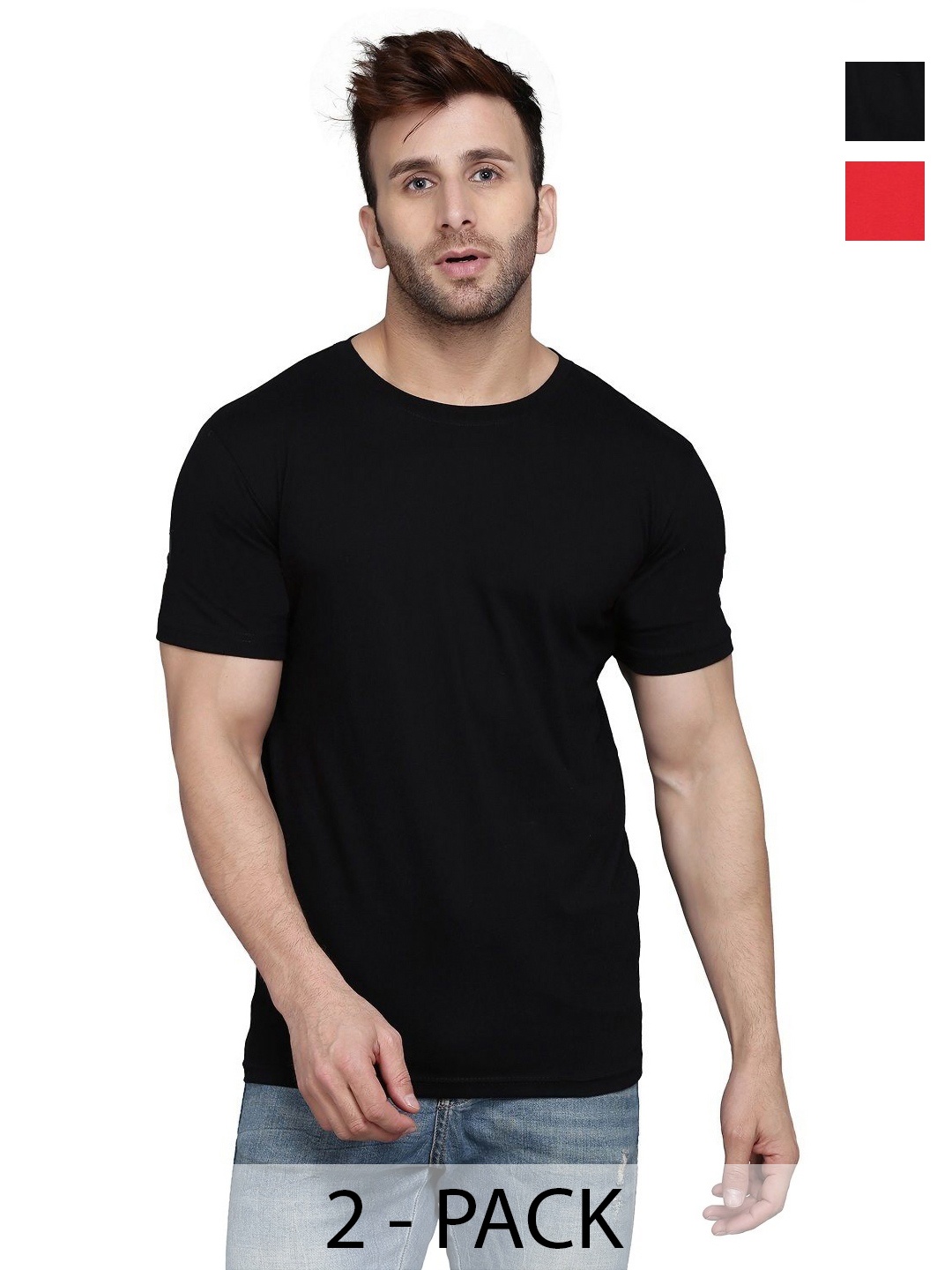 

WOOSTRO Men 2 Slim Fit T-shirt, Red