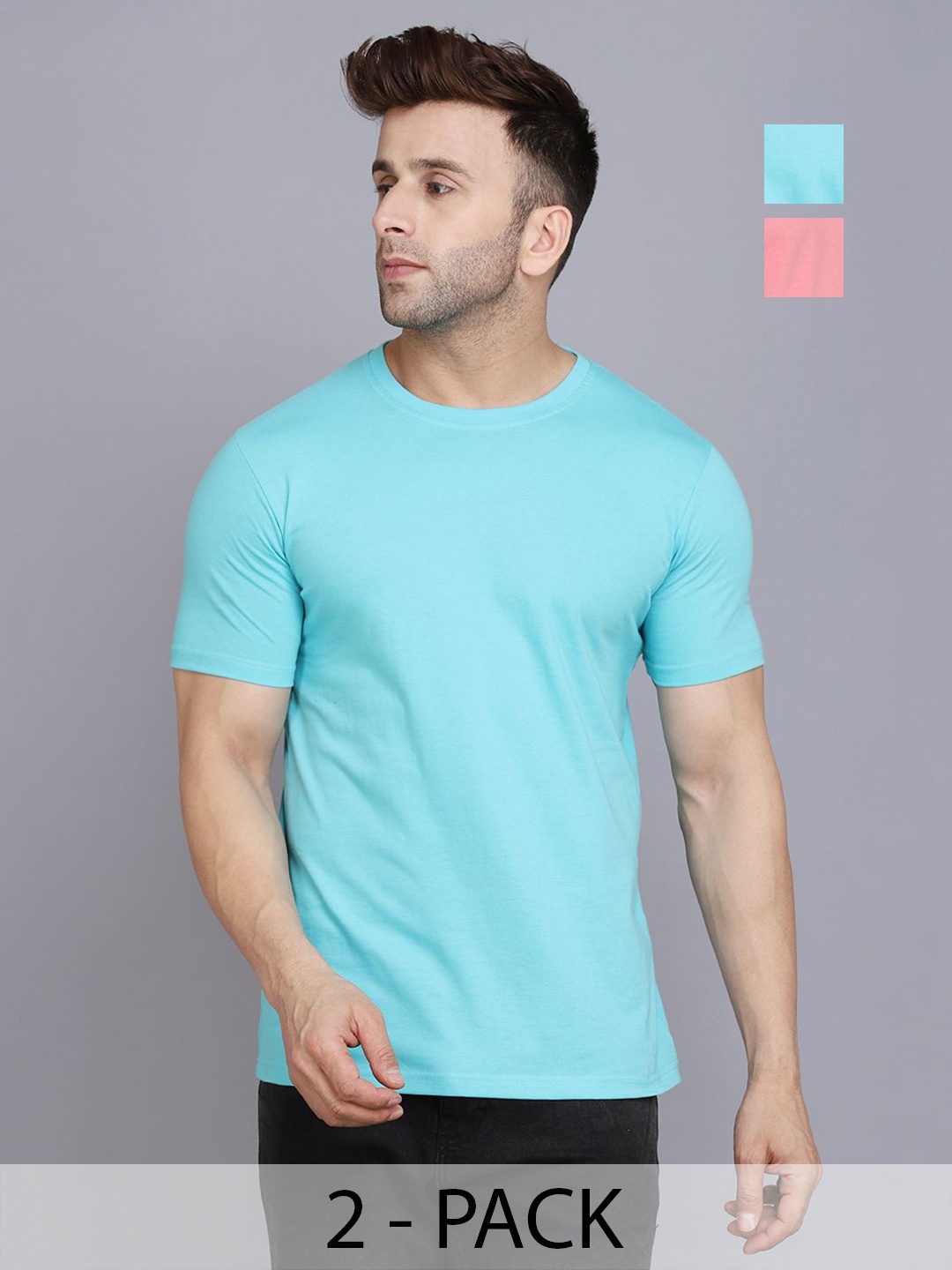 

WOOSTRO Men 2 Slim Fit T-shirt, Peach