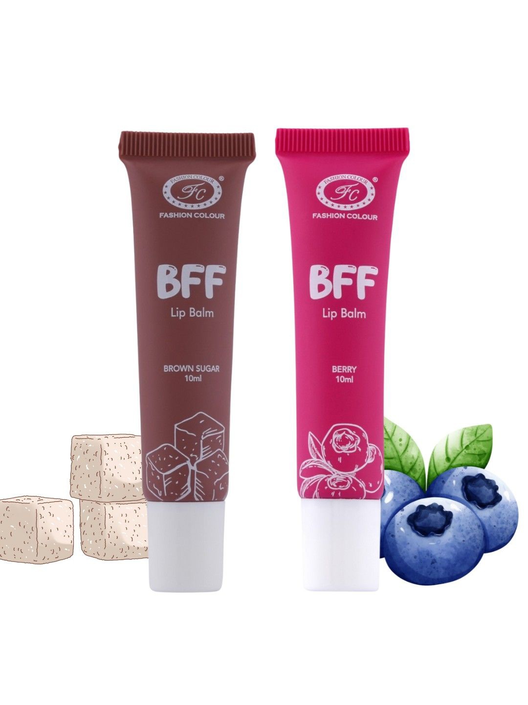 

Fashion Colour Set Of 2 BFF Lip Balm - 10 ml Each - Brown Sugar & Berry