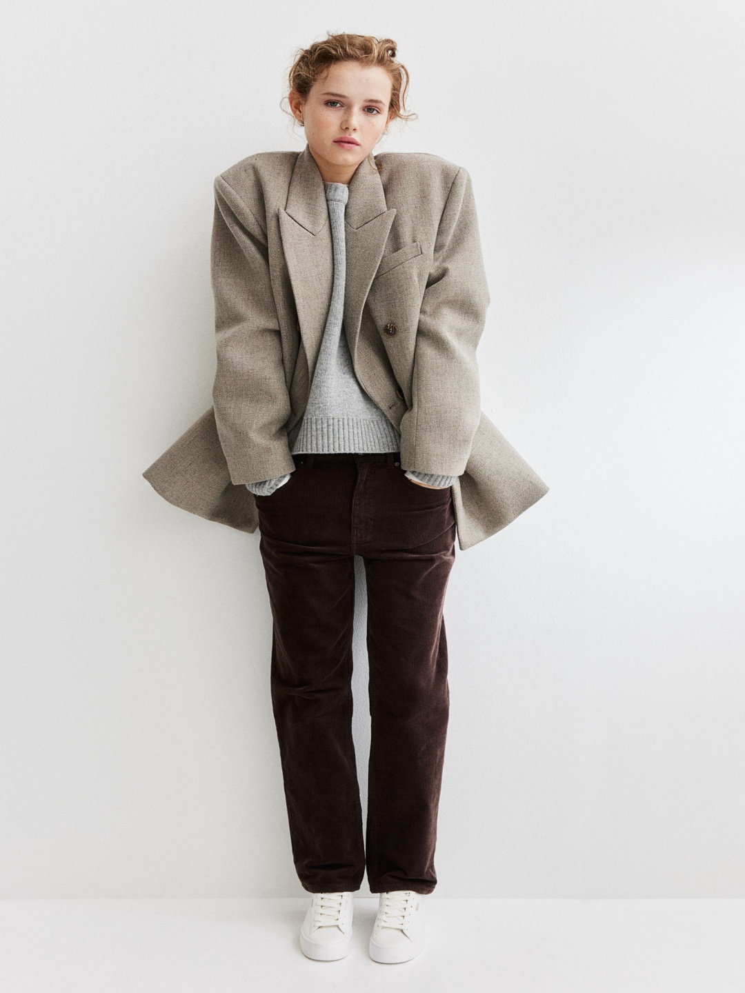 

H&M Corduroy Trousers, Brown