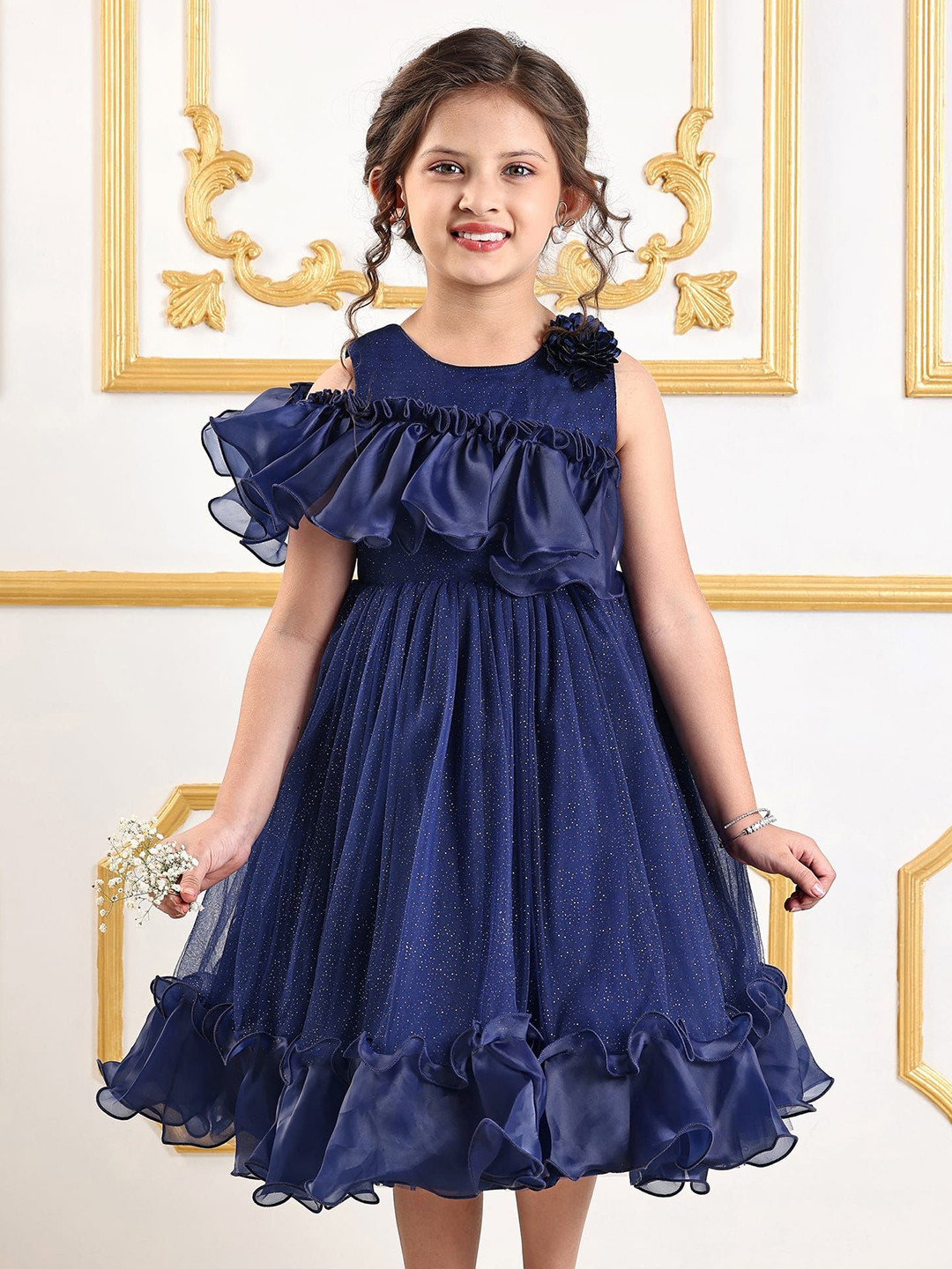 

Mark & Mia Girls Fit & Flare Midi Dress, Navy blue