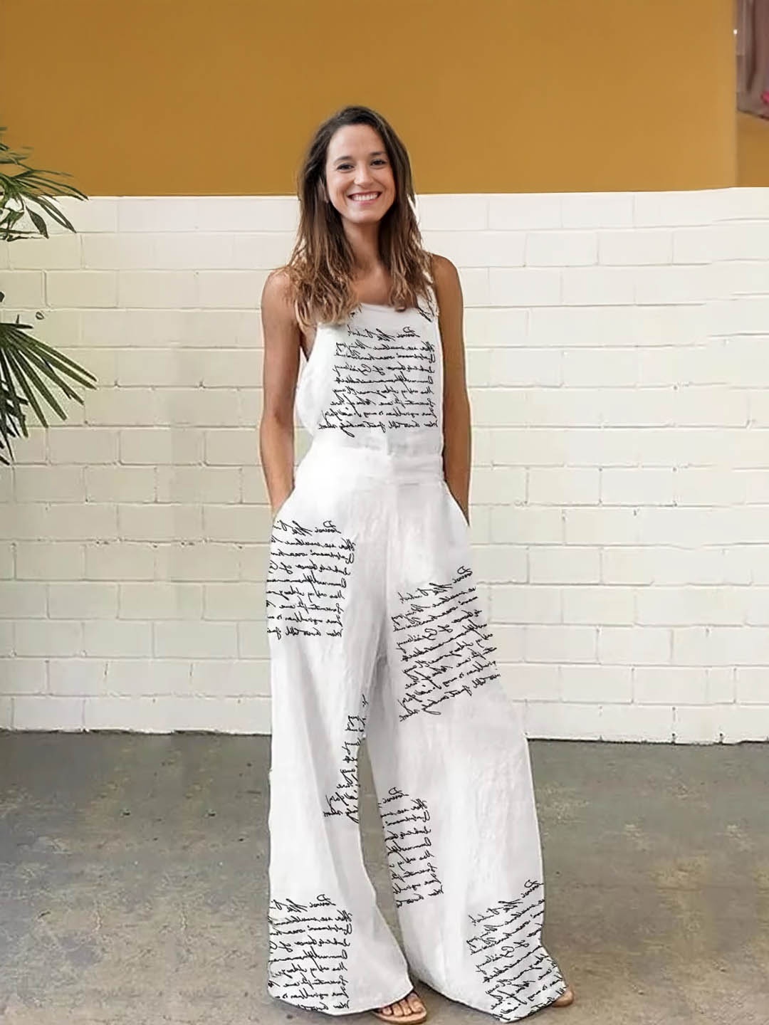 

StyleCast Women Printed Basic Jumpsuit, White