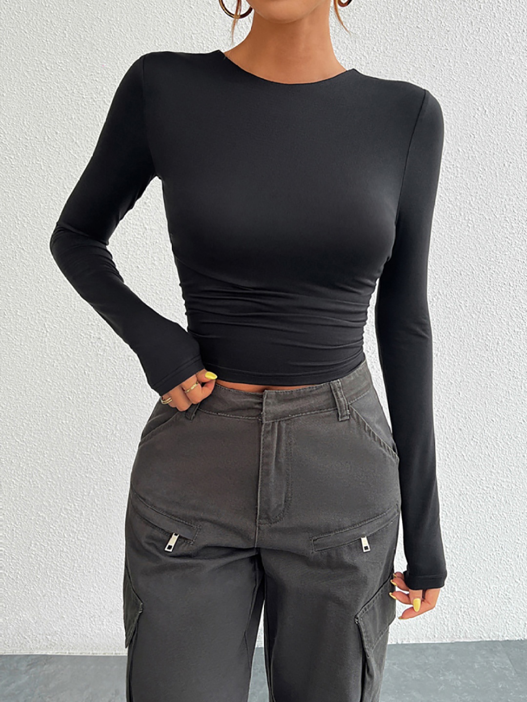 

StyleCast x Revolte Women Fitted Crop Top, Black