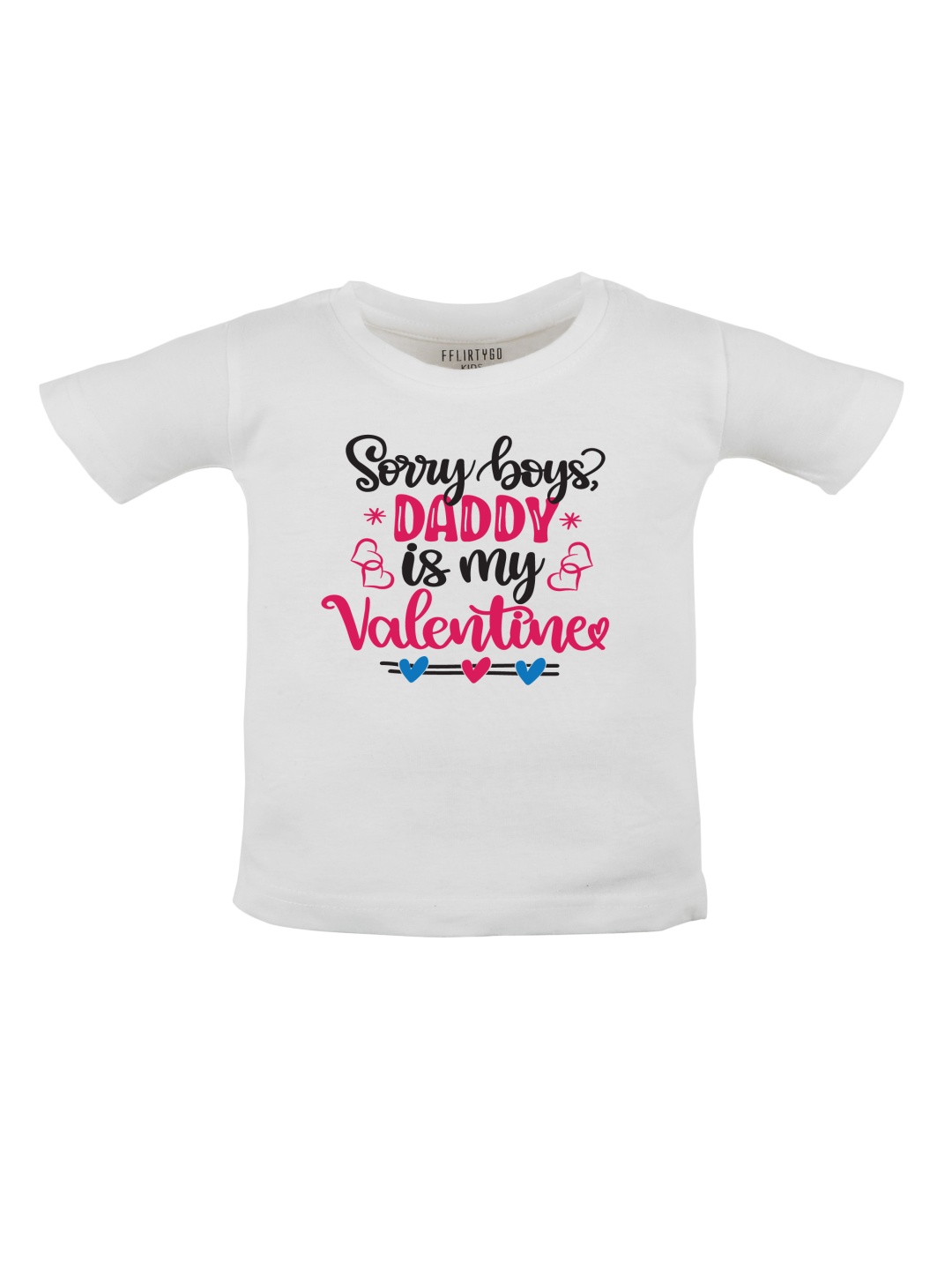 

FFLIRTYGO Unisex Kids Typography Printed Round Neck Cotton T-shirt, White