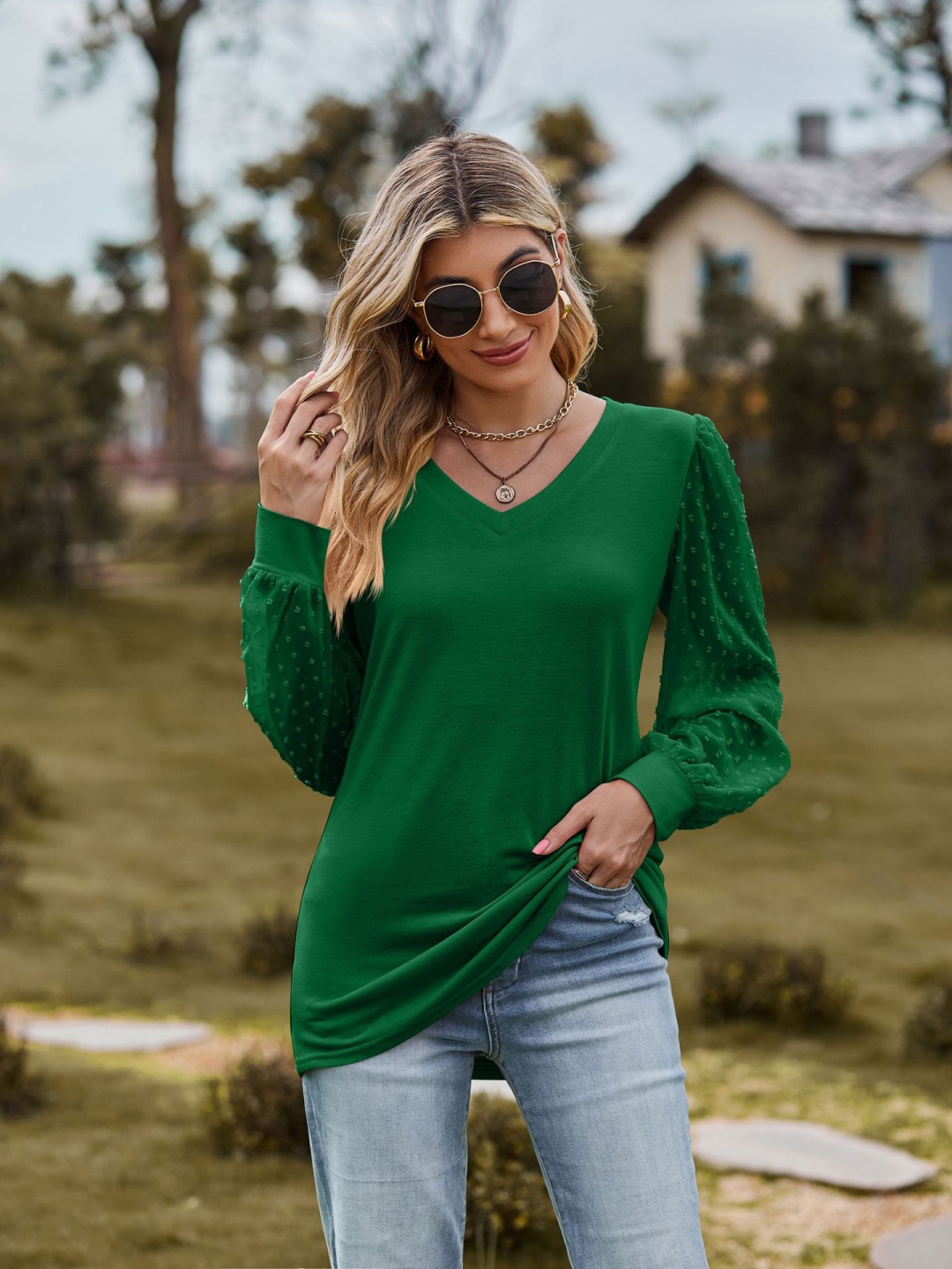 

StyleCast x Revolte Women Self Design Longline Top, Green