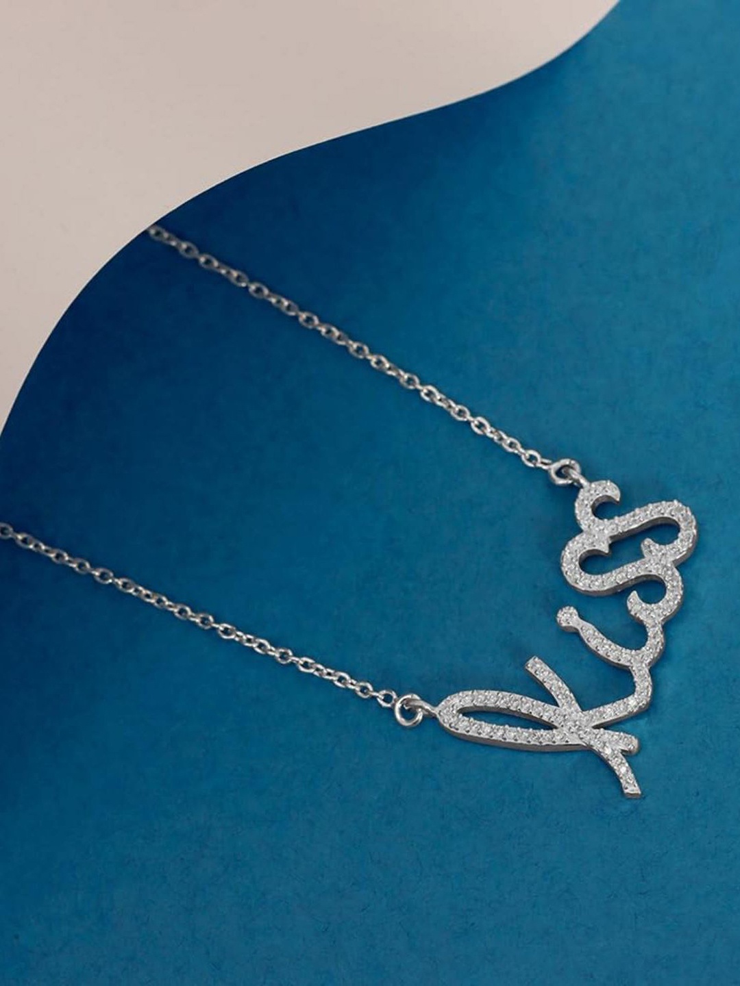 

LeCalla 925 Sterling Silver Silver-Plated Cubic Zirconia Studded Necklace