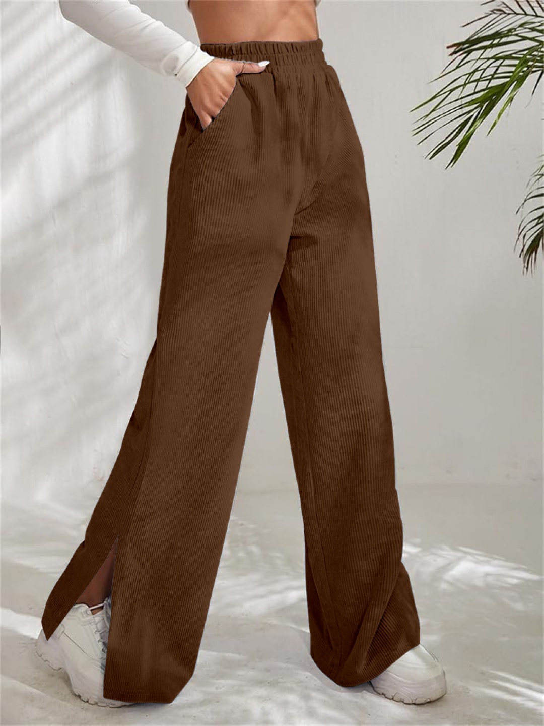

Kalika Women Loose Fit Trousers, Brown