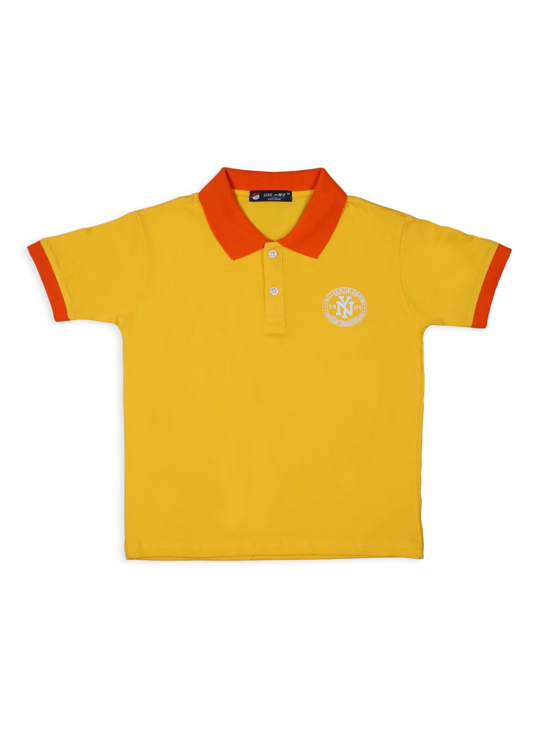 

Little Marco Boys Polo Collar Applique T-shirt, Yellow