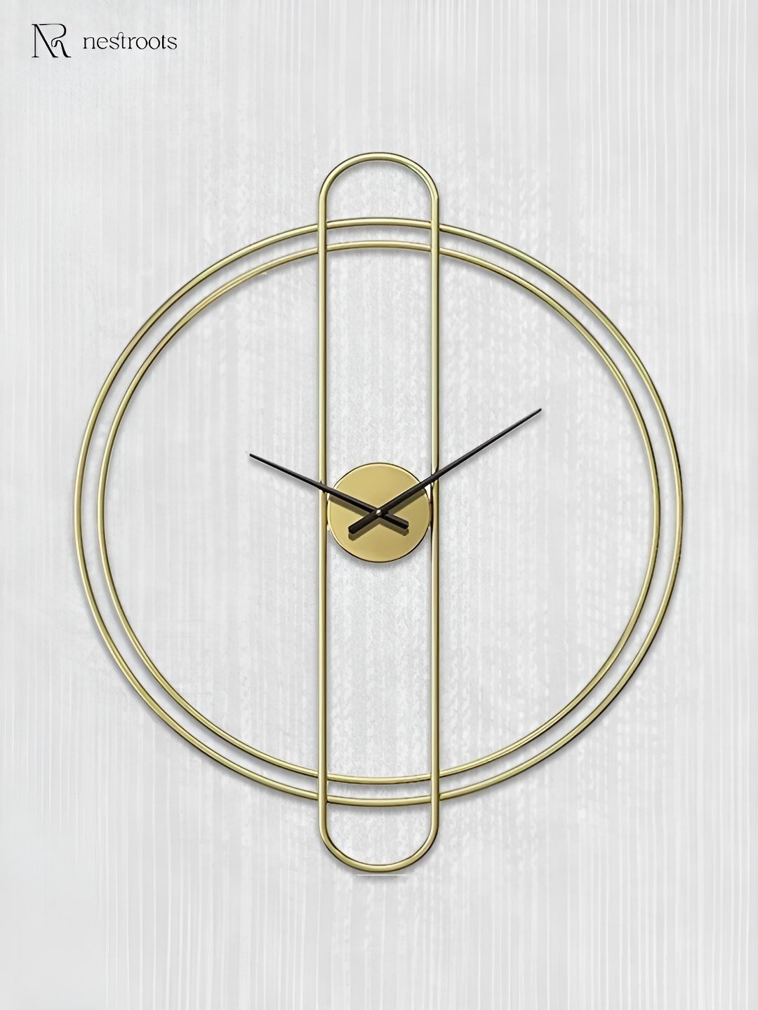 

nestroots Gold-Toned Round Shaped Contemporary Stainless Steel Ravenous Wall Clock