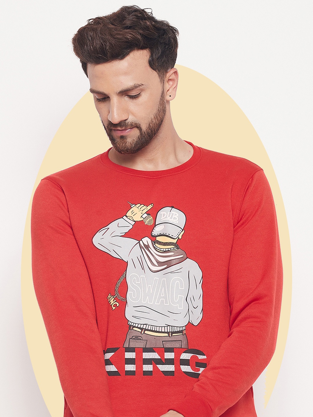 

LYCOS Men Graphic Printed Sweatshirt, Red