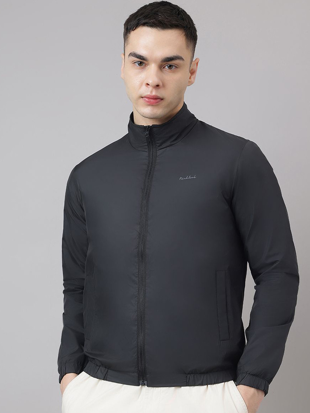 

Richlook Men Polycotton Windcheater Outdoor Biker Jacket, Black