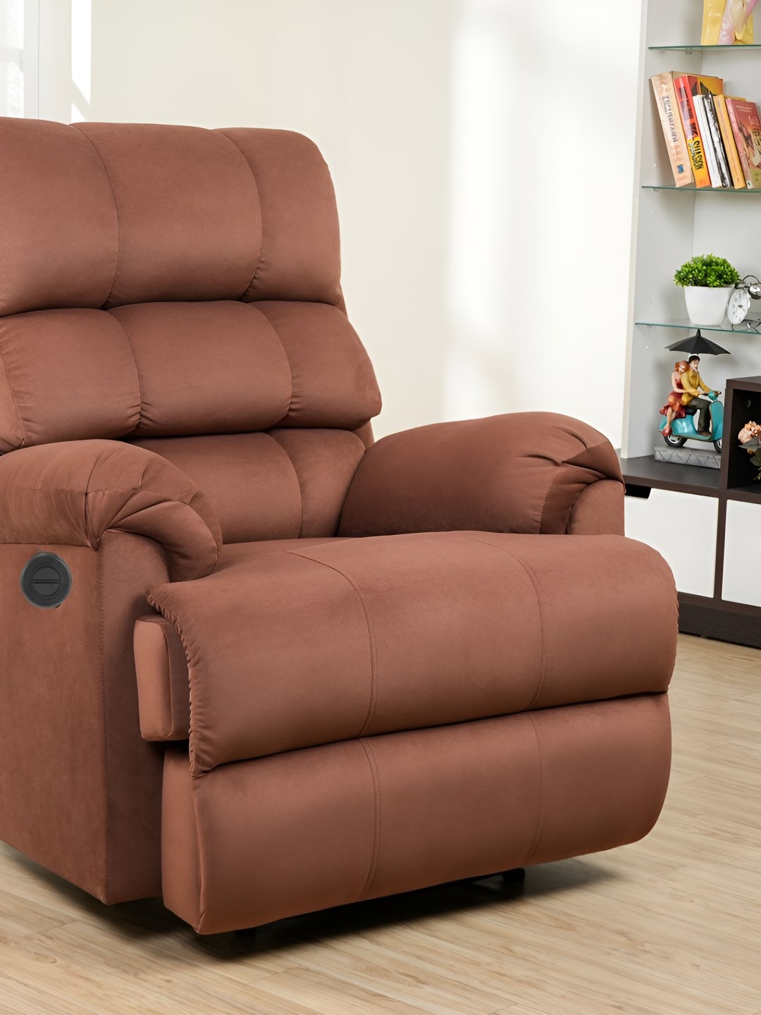 

SOLIS Royale - The Desired Comfort Brown Fabric Motorized Recliner Sofa chair