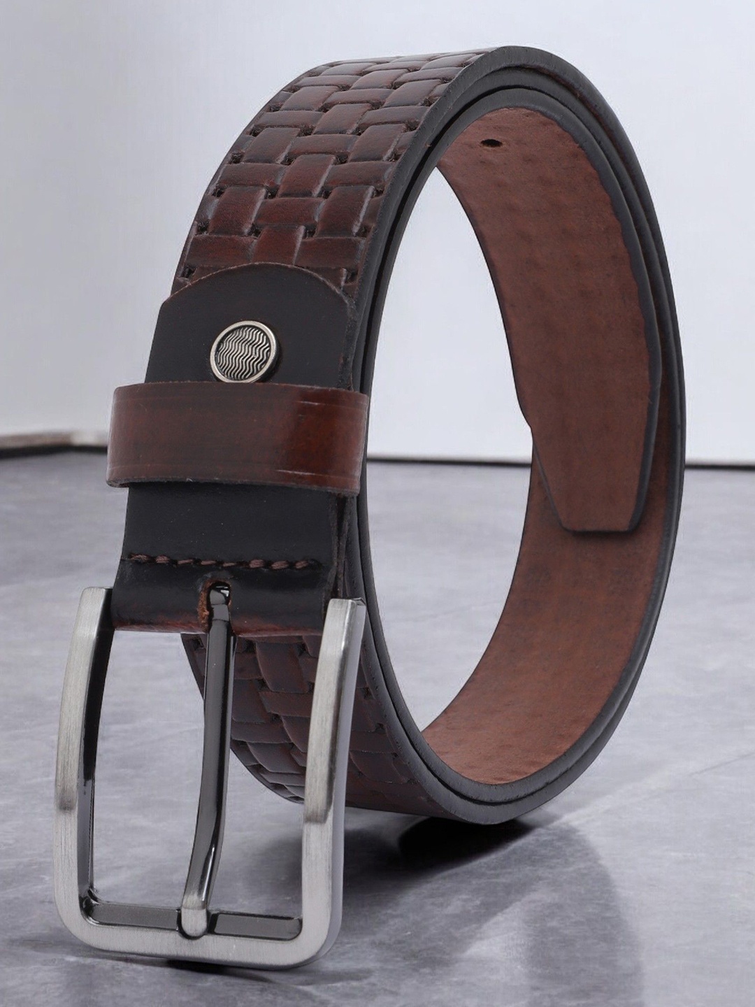 

Provogue Men Textured Leather Formal Belt, Tan