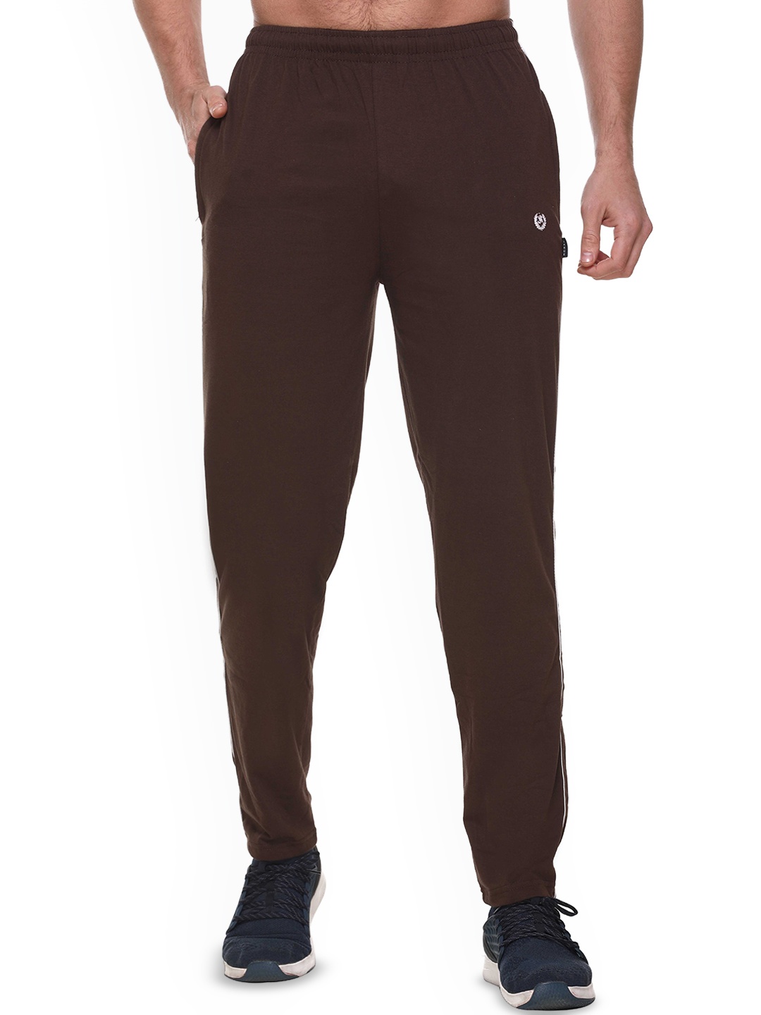 

Colors and Blends Men Regular Fit Cotton Track Pant, Coffee brown