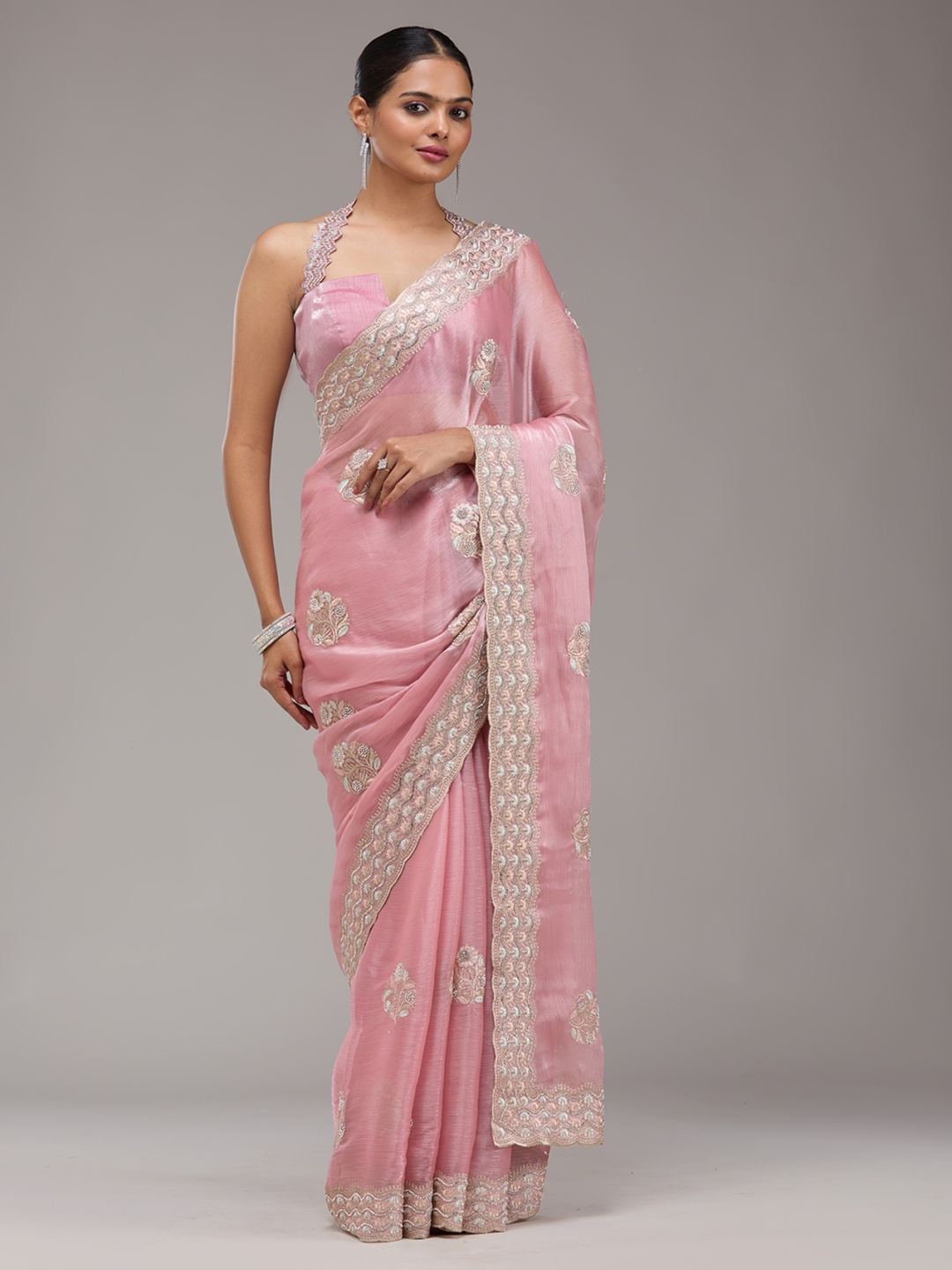 

Koskii Tissue Saree, Pink