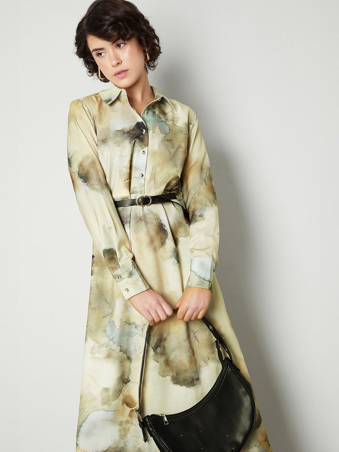 

max Women Printed Shirt Dress, Beige