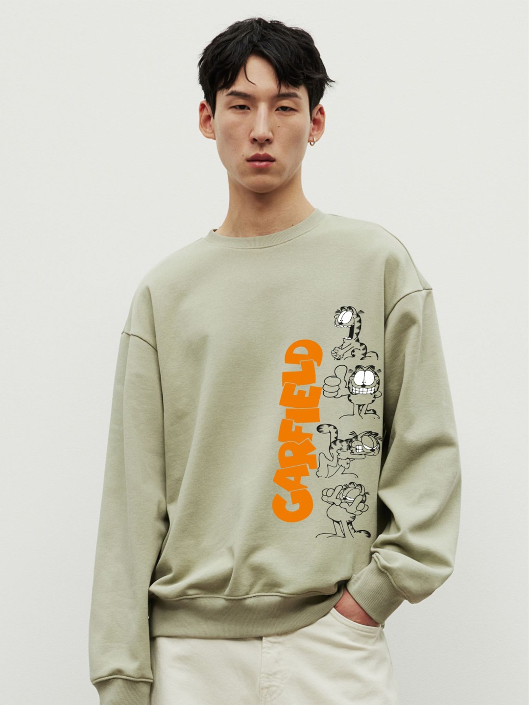 

GSPO Men Garfield Printed Sweatshirt, Green