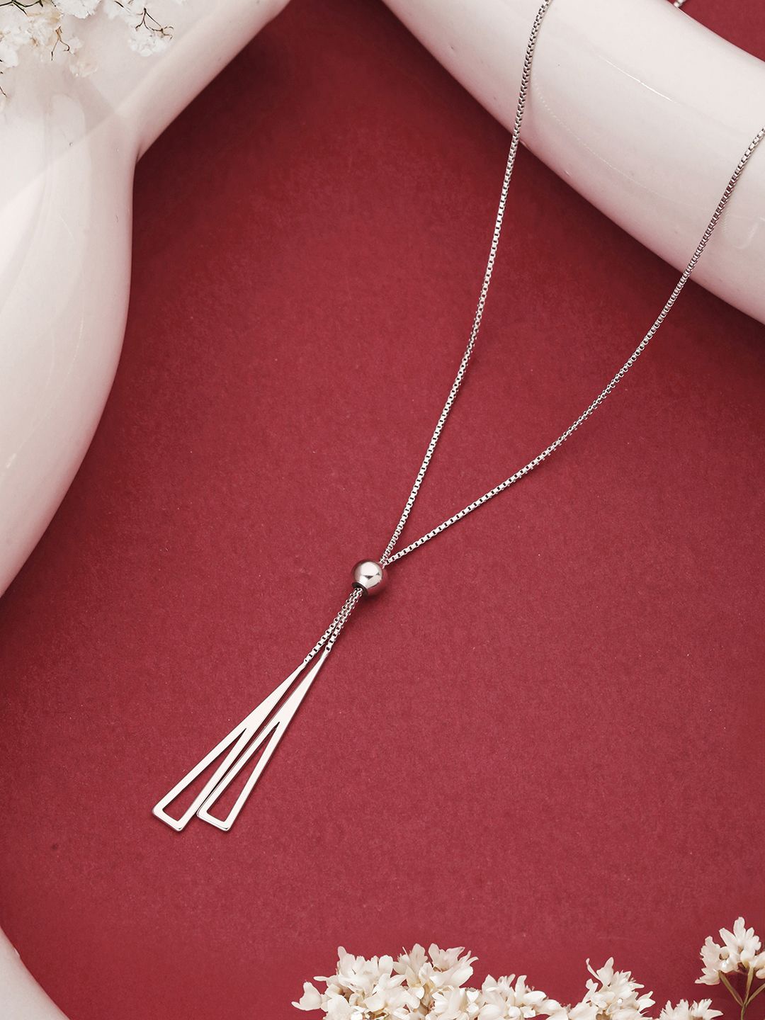 

SARAF SILVERETZ 925 Sterling Silver Silver-Plated Tasselled Minimal Necklace