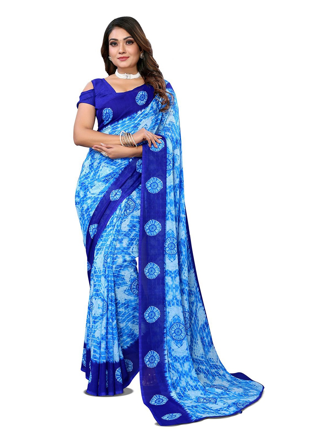 

Moda Rapido Printed Saree, Blue
