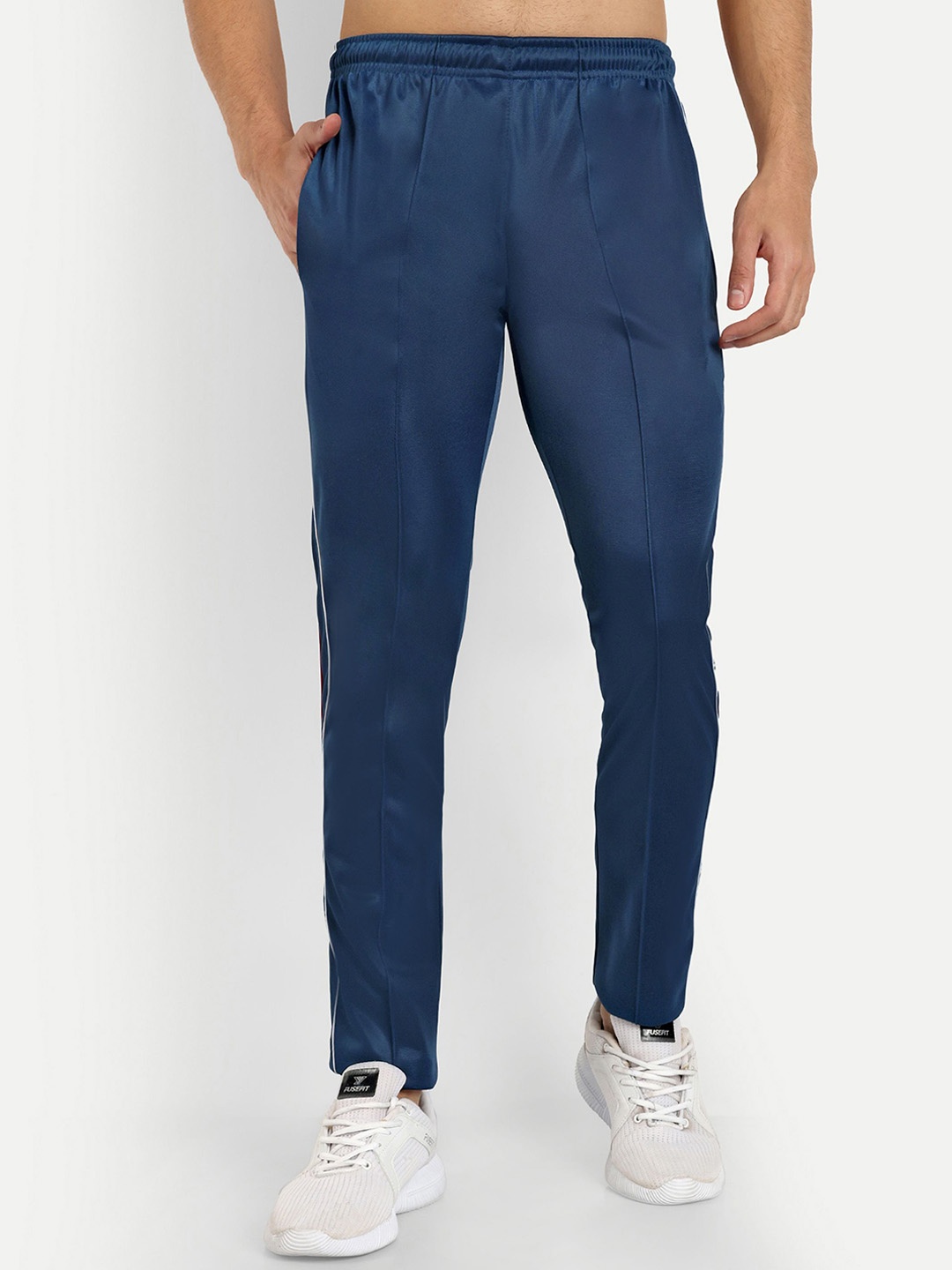 

Metronaut Men Striped Slim Fit Track Pants, Turquoise blue