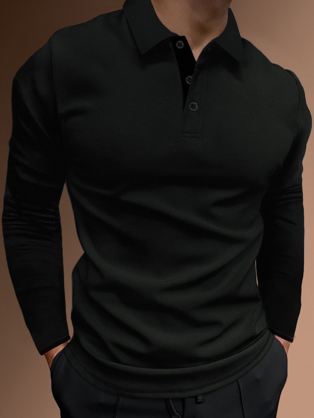

StyleCast x Revolte Men Solid Polo Collar T-shirt, Black