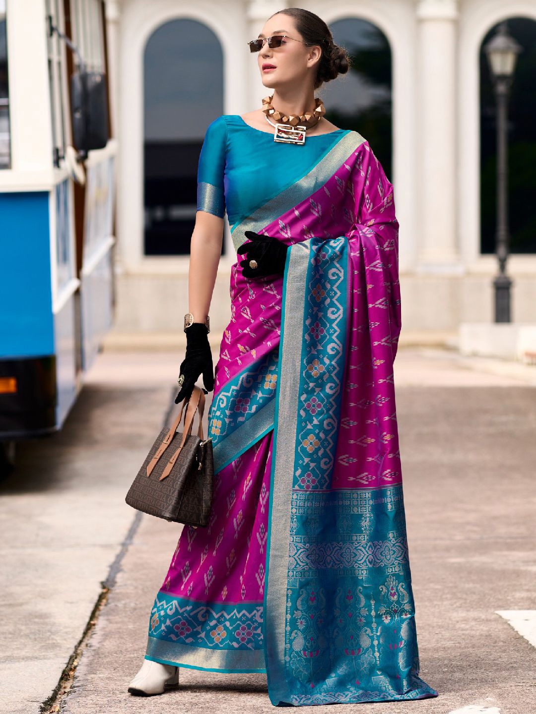 

Panzora Woven Design Zari Saree, Purple