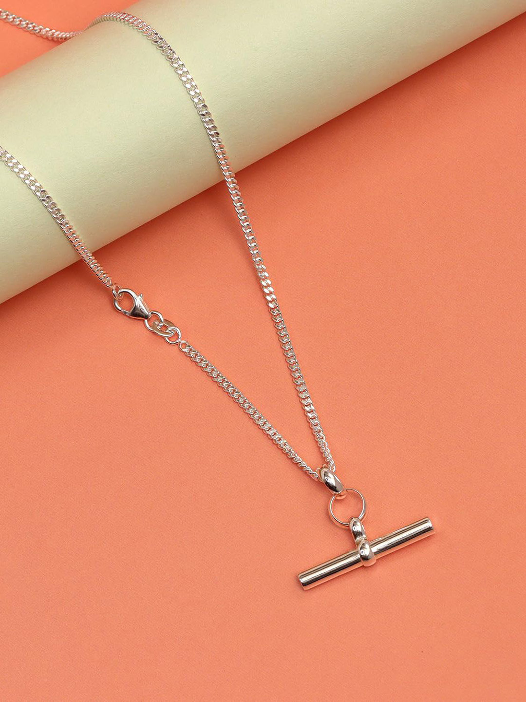 

LeCalla 925 Sterling Silver Silver-Plated Contemporary Shaped Pendants with Chains