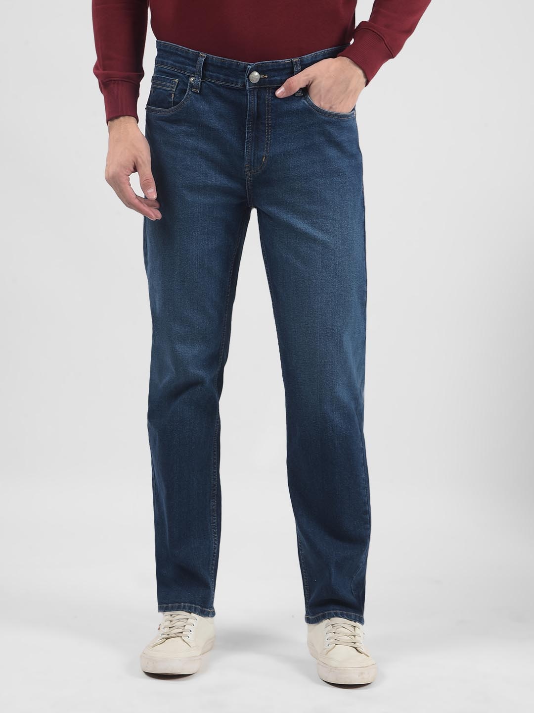 

Numero Uno Men Slim Fit Light Fade Mid-Rise Stretchable Jeans, Blue