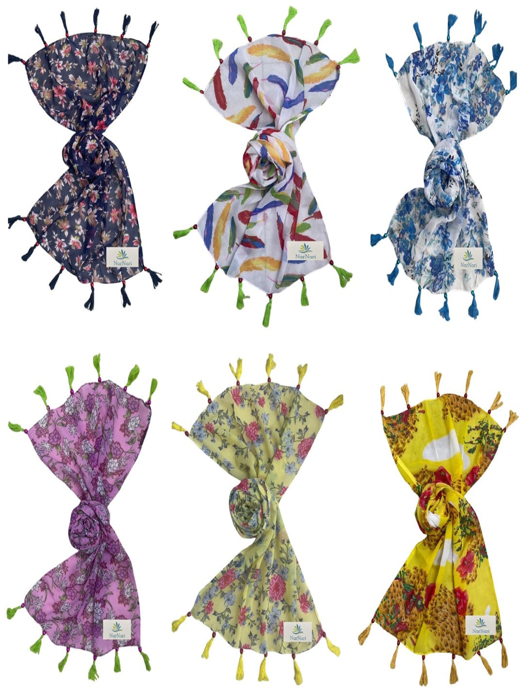 

NarNari Women Printed Scarf, Purple