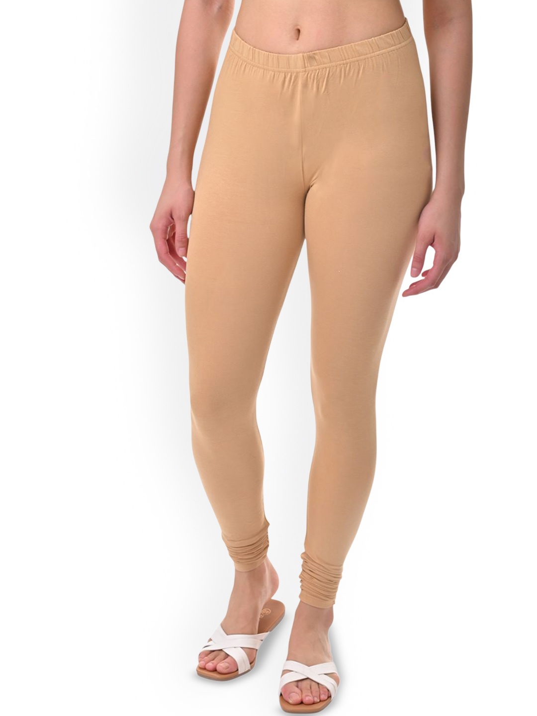 

Fly Birds Women Mid-Rise Churidar-Length Leggings, Beige