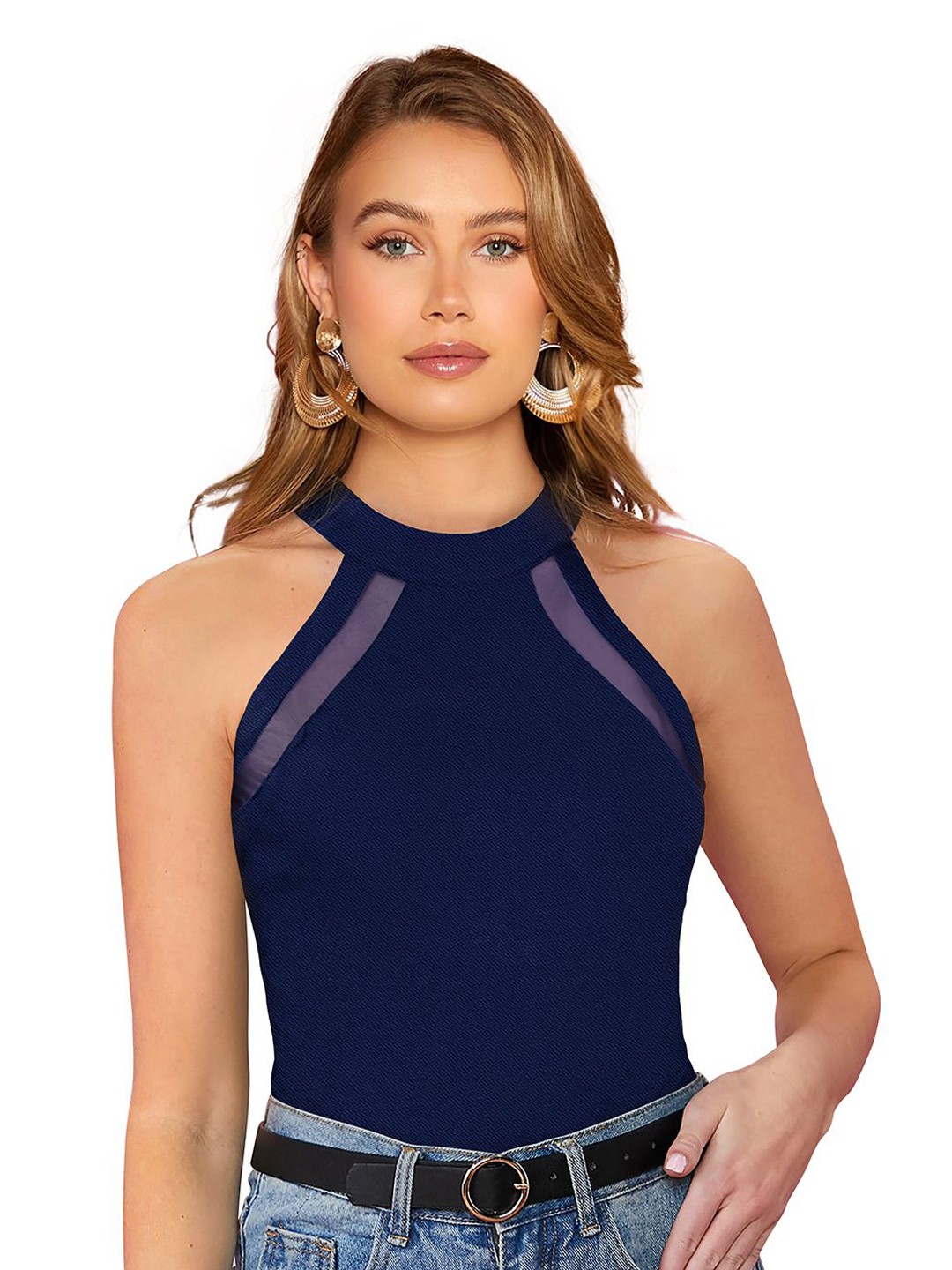 

Fashion Care Women Off-Shoulder Fitted Top, Blue