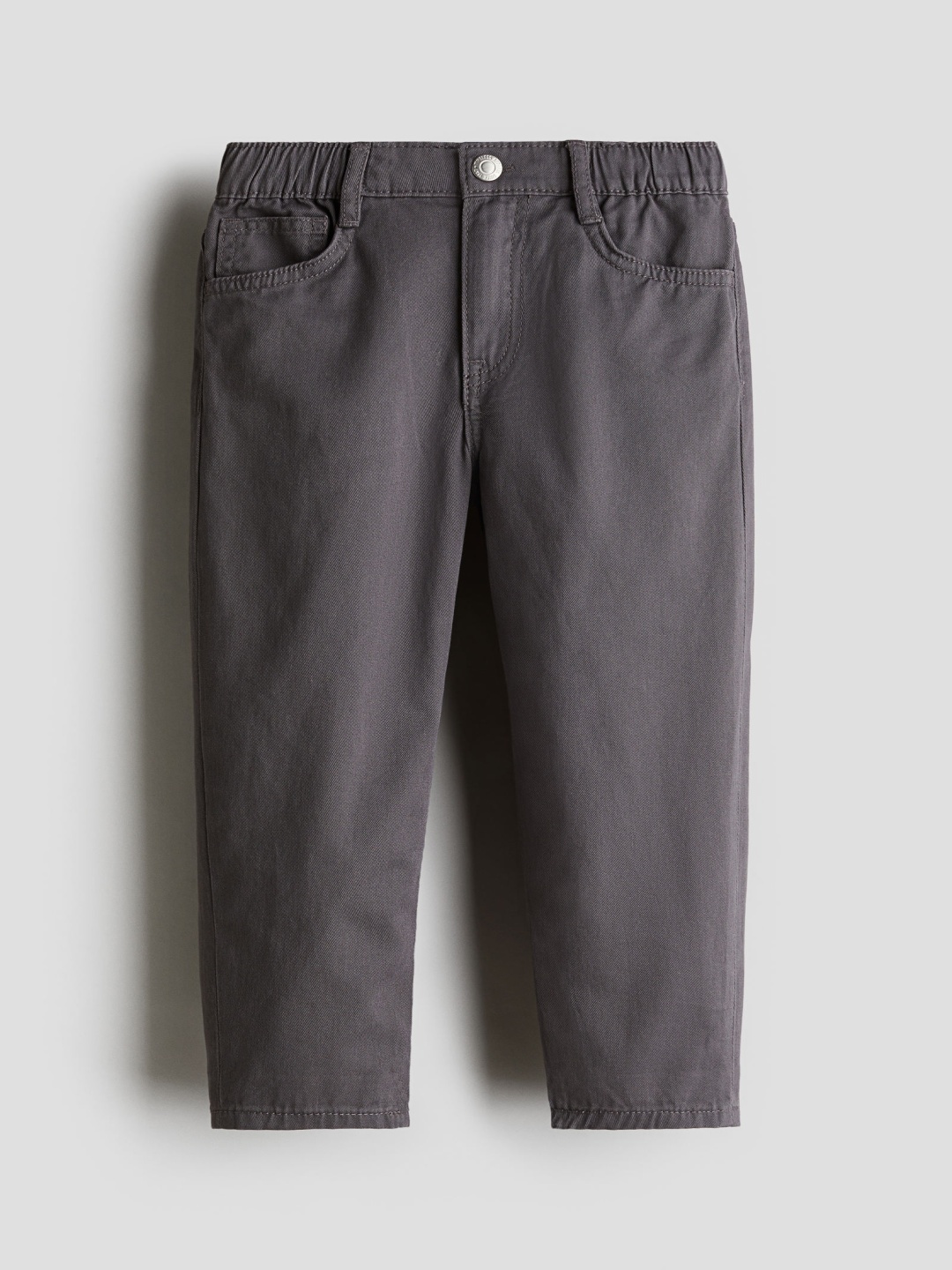 

H&M Loose Fit Twill Trousers, Grey