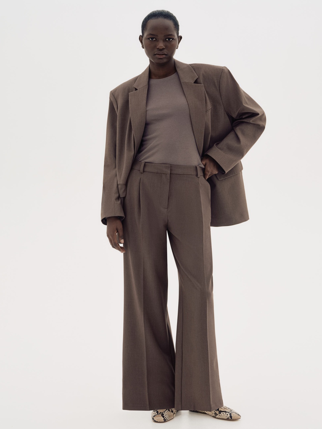 

H&M Tailored Trousers, Brown