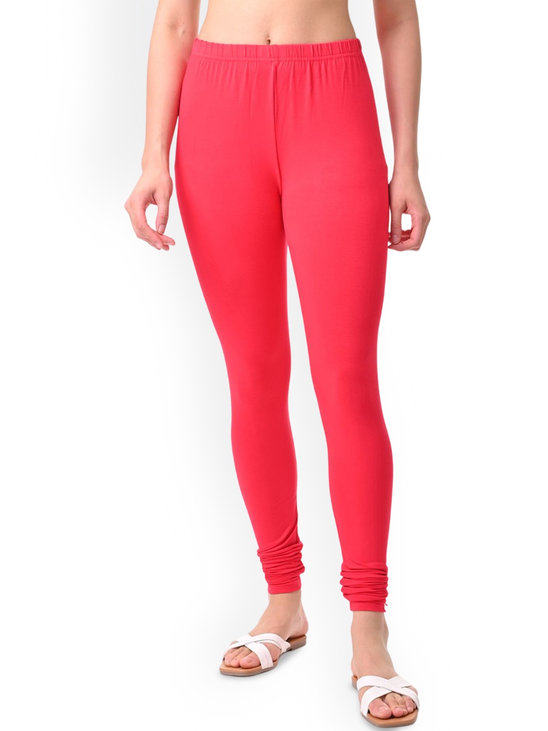 

Fly Birds Women Mid-Rise Churidar-Length Leggings, Red