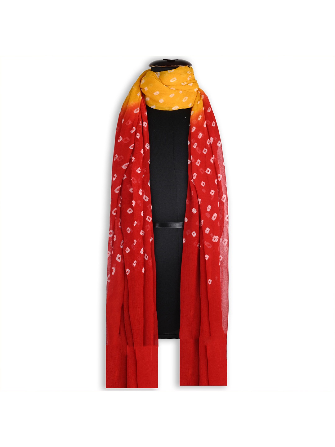 

Wish Karo Printed Tie and Dye Dupatta, Red