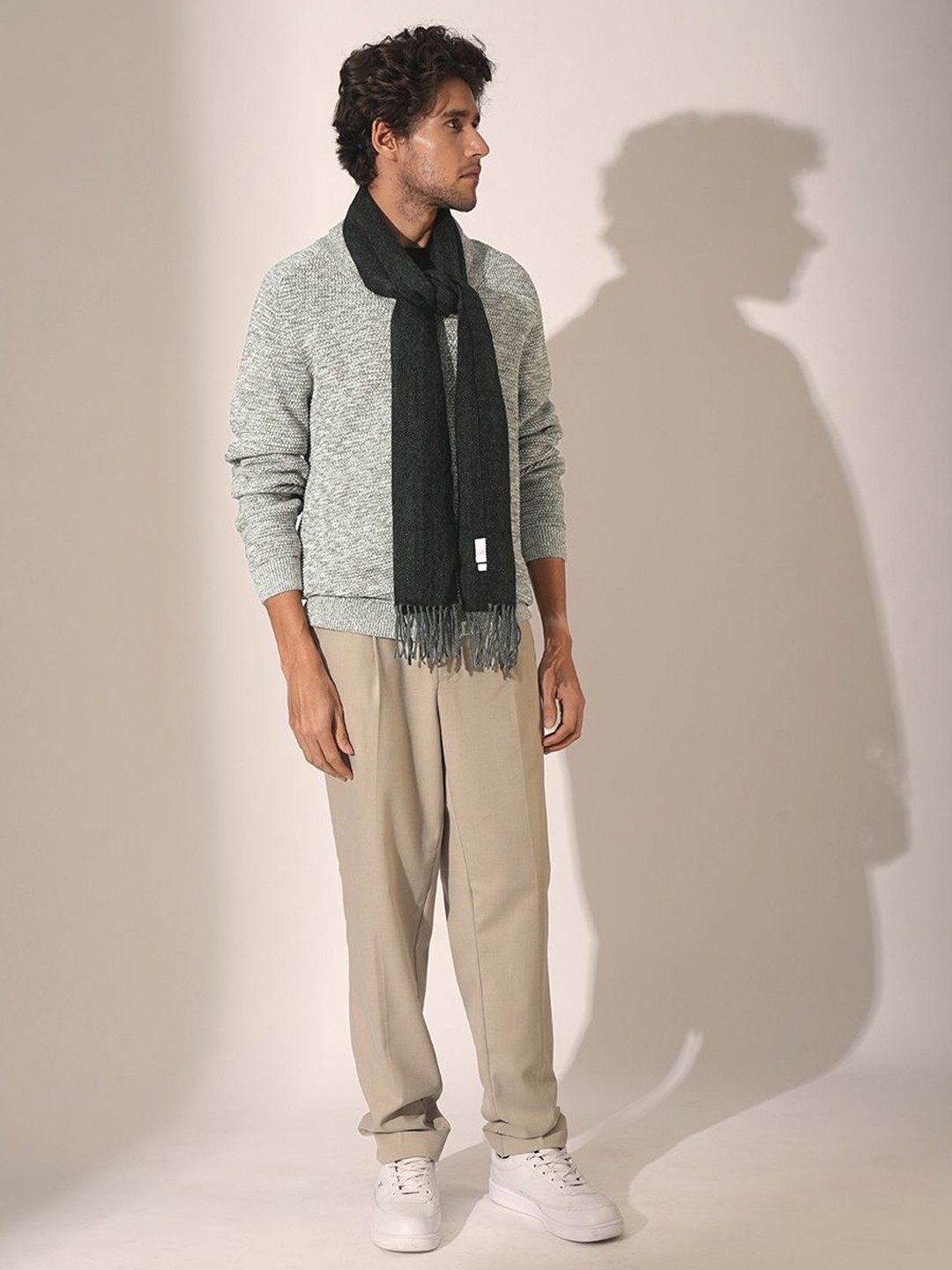 

SELECTED Men Cable Knit Cotton Cardigan, Grey