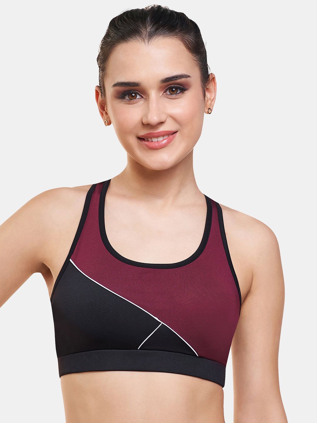 

SKDREAMS Colourblocked Bra Full Coverage, Maroon