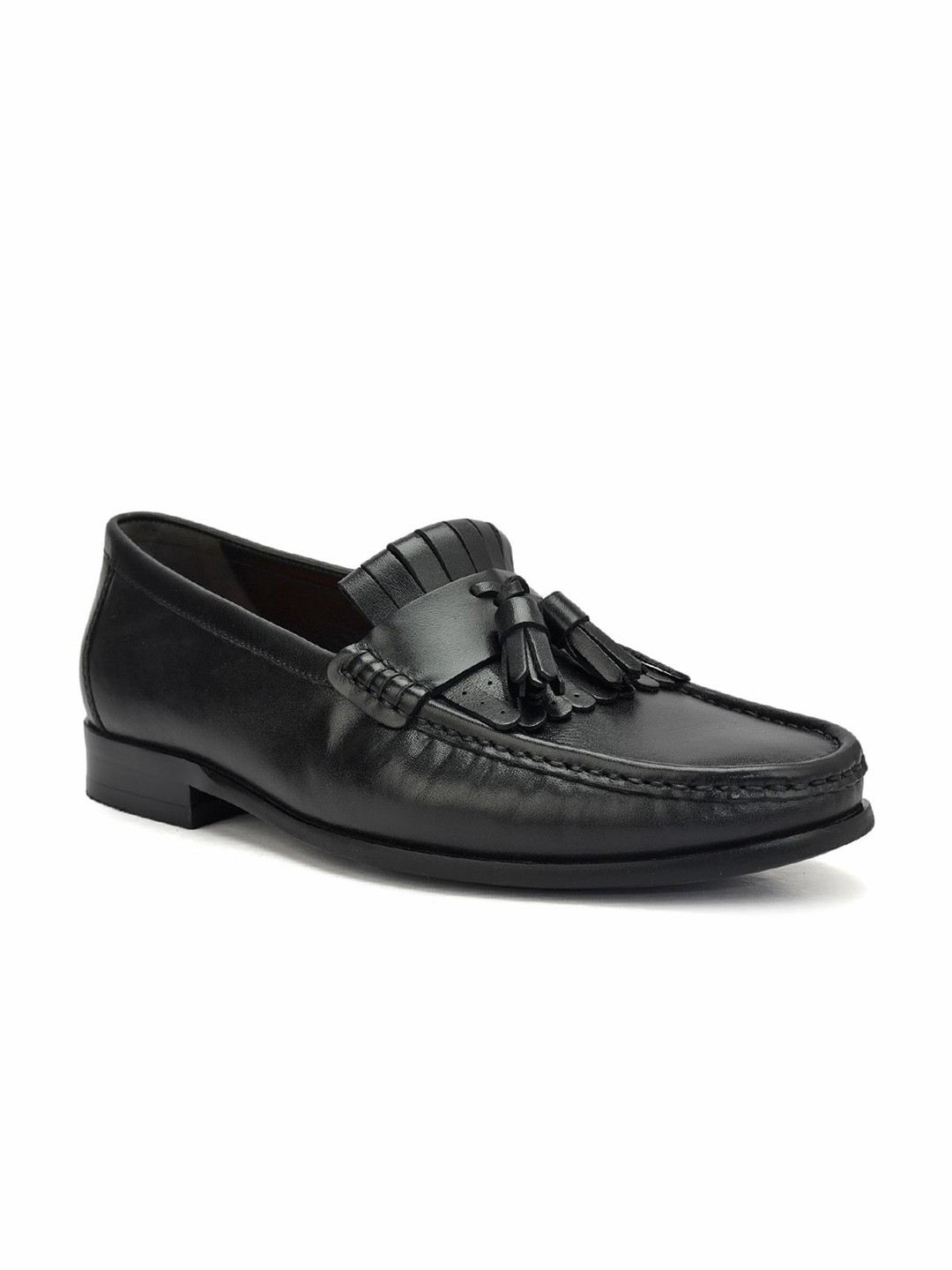 

ROSSO BRUNELLO Men Leather Formal Loafers, Black
