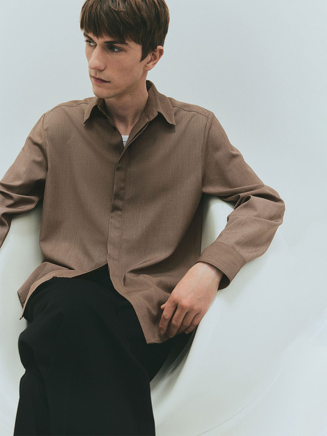 

H&M Regular Fit Shirt, Brown