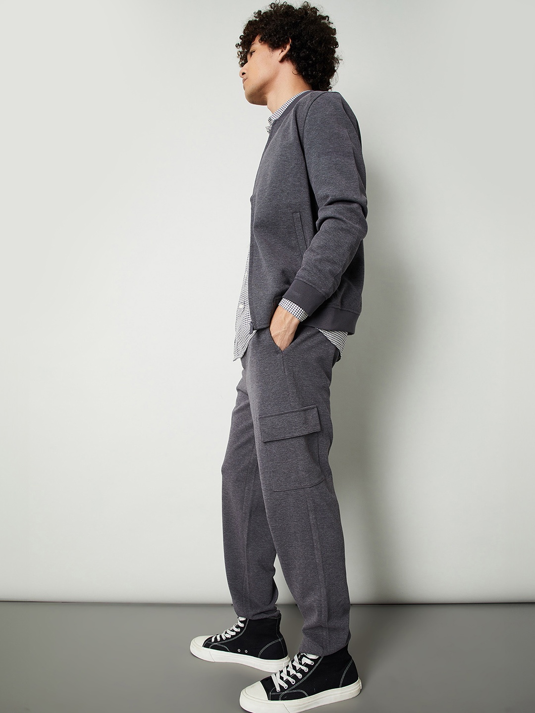 

max Men Cargos Trousers, Grey