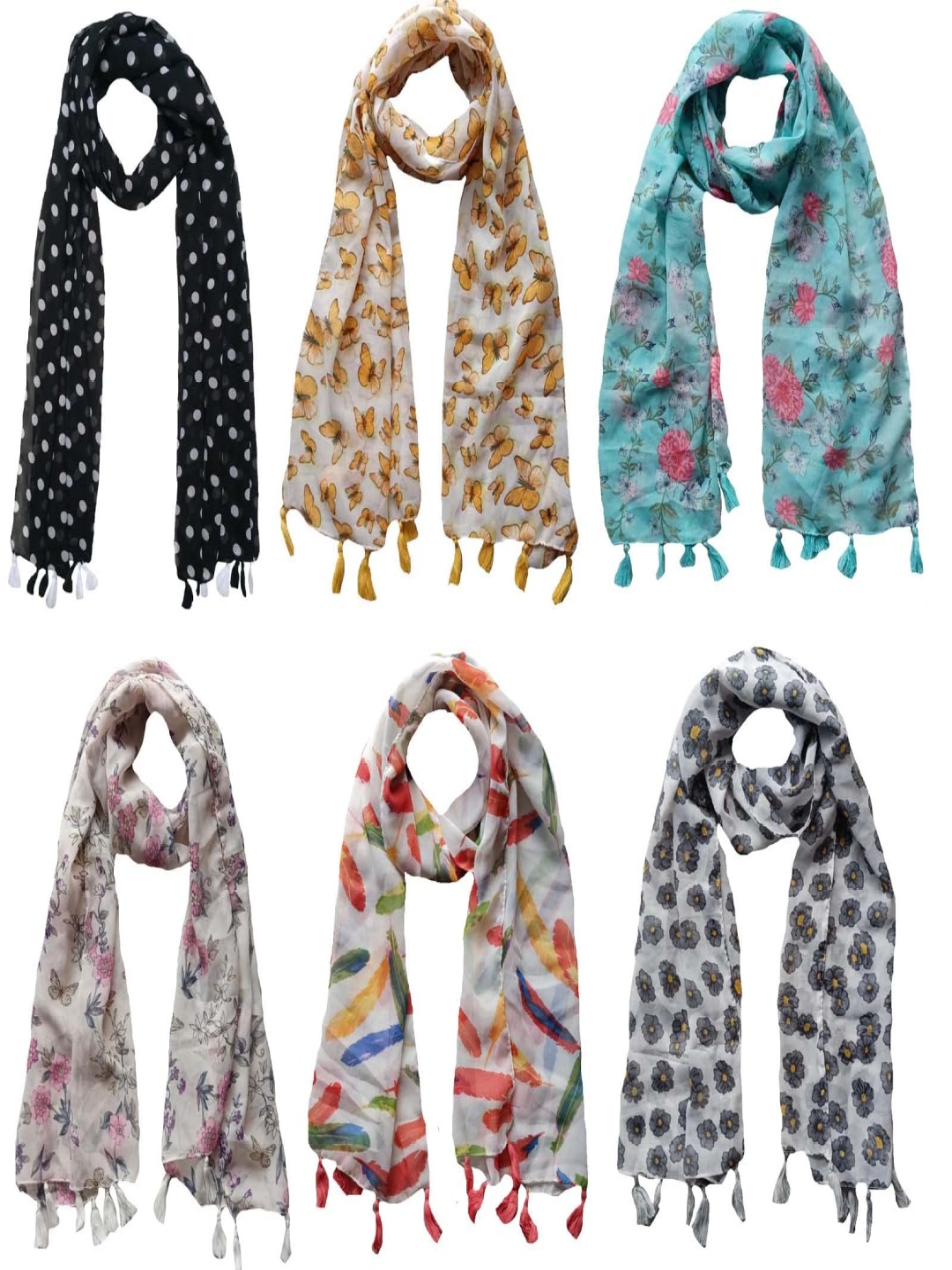 

NarNari Women Printed Scarf, Black
