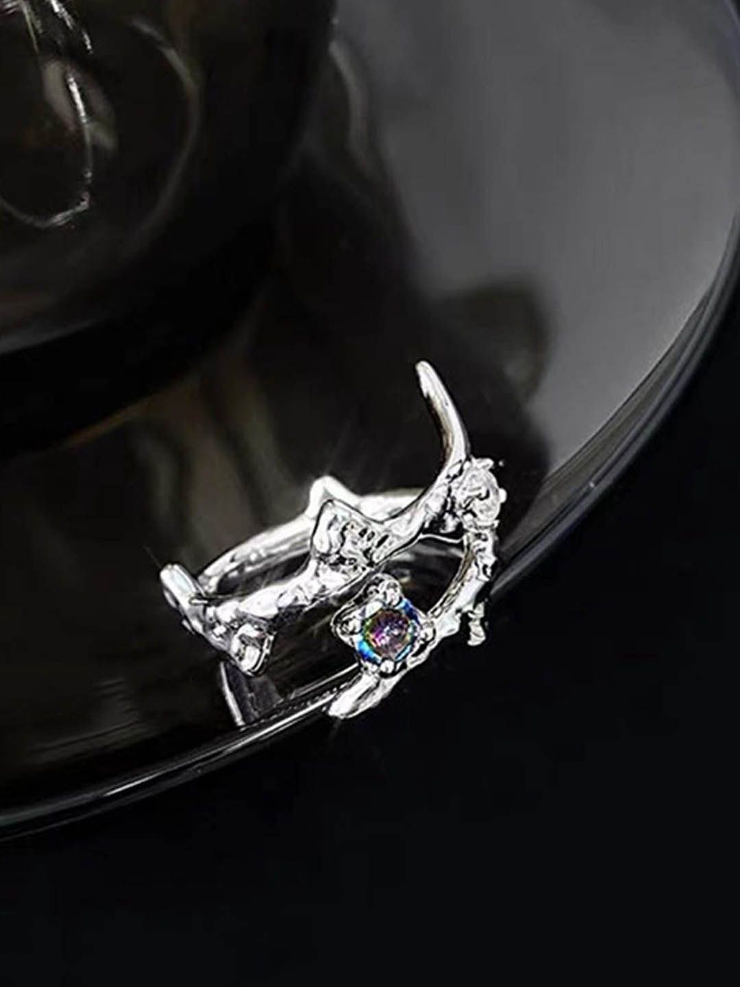 

StyleCast Artificial Stone-Studded Finger Ring, Silver