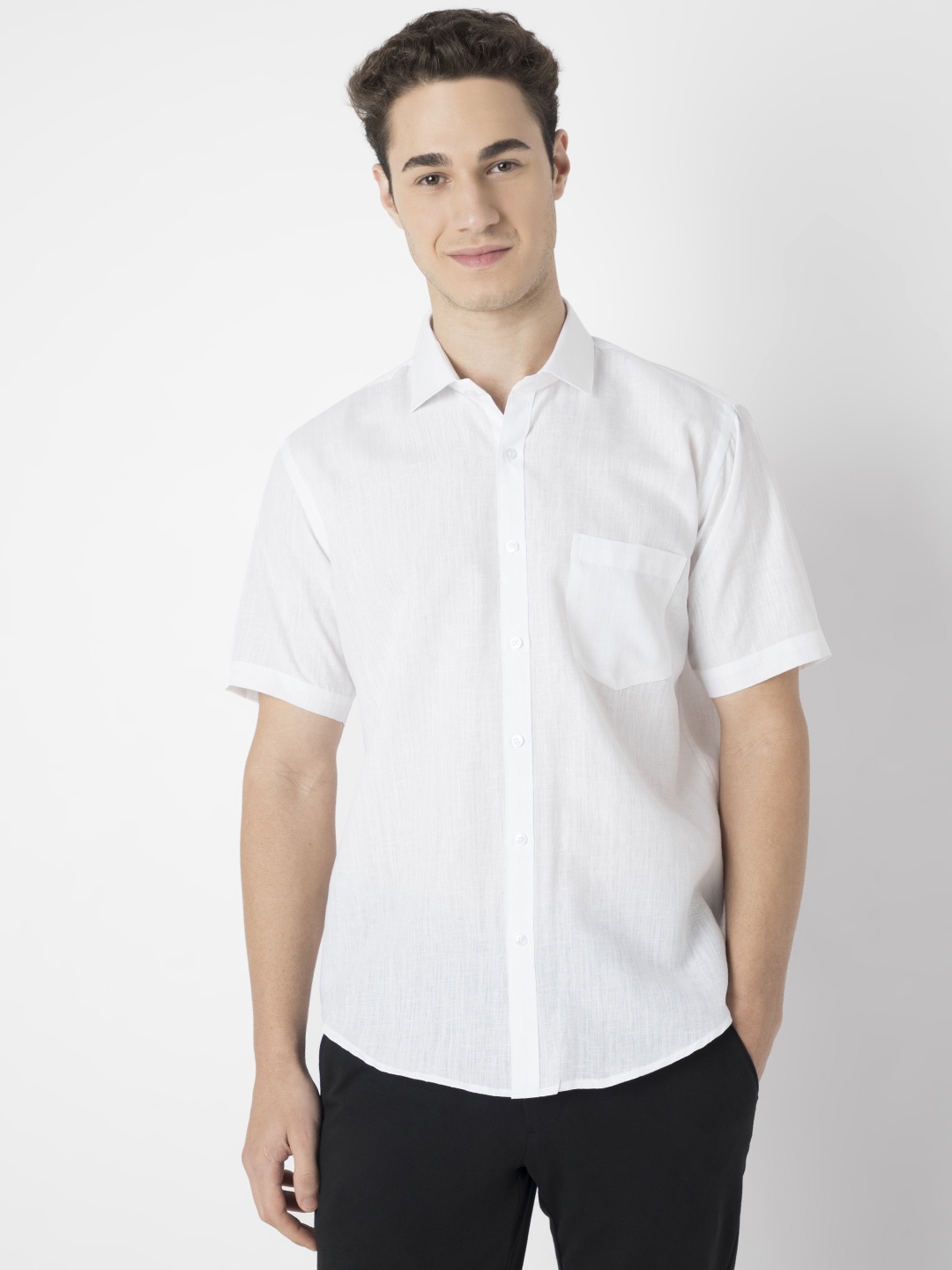 

MARK & ALBERT Men India Slim Fit Spread Collar Solid Formal Shirt, White