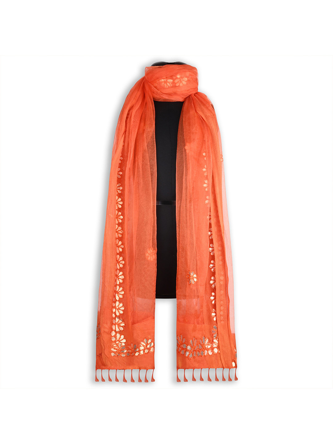 

Wish Karo Embroidered Dupatta, Orange